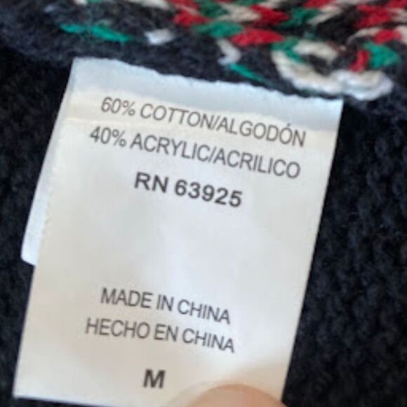 Ugly Christmas Sweater Reindeer Glasses Lights Plaid Men's Size Medium - Picture 7 of 14